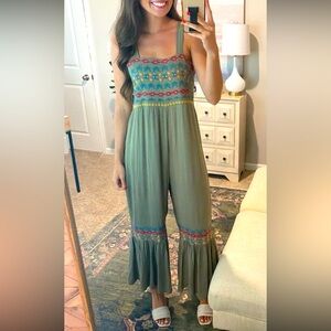 NWOT Easel Embroidered Jumpsuit
